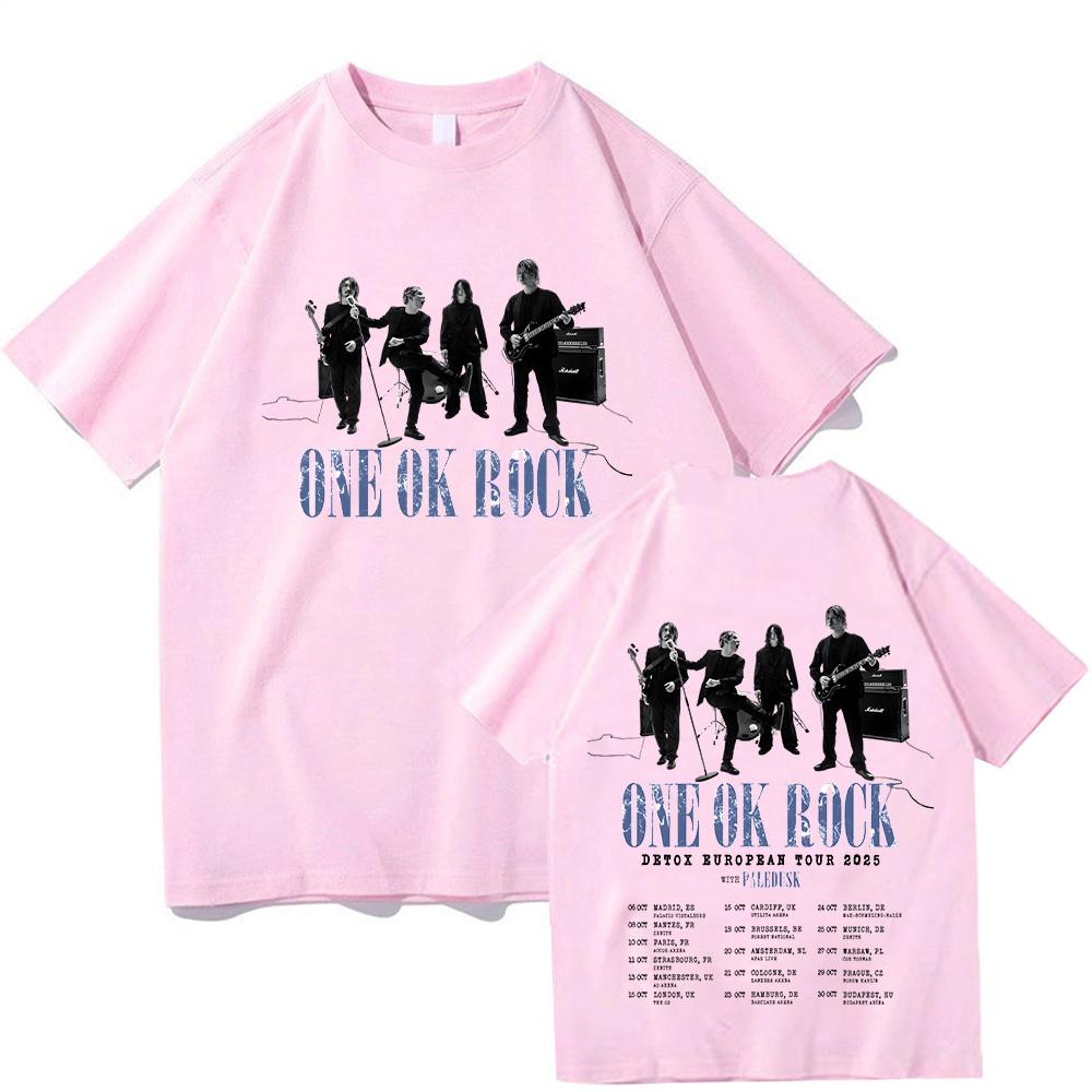 2026 Горячая Распродажа ONE OK ROCK Детокс Европейский Тур 2025 Футболки Хлопок Летние Оверсайз Хип-Хоп Харадзюку YK2 Трендовый Топ для Женщин Мужчин С Круглым Вырезом