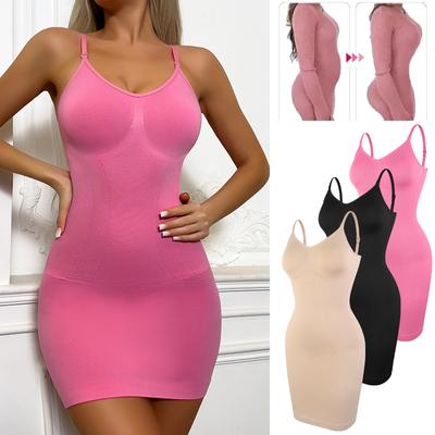 Женское корректирующее белье, полностью слип, утягивающее, с утягивающим эффектом, мини-платье, подтягивающее ягодицы, гладкое, с утягивающим эффектом, бесшовное нижнее белье с бретельками