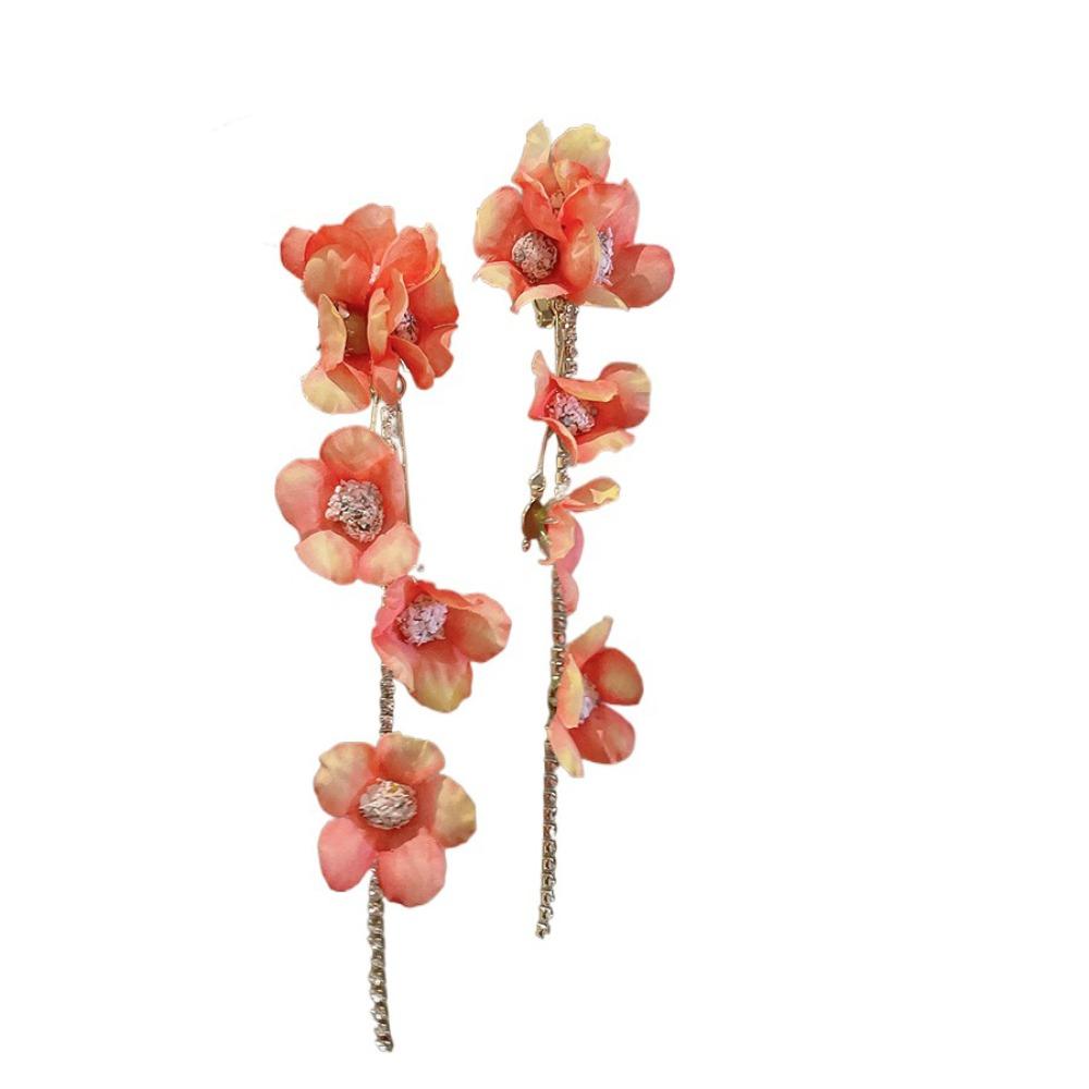 Exaggerated Petals Tassel Earring Sweet Women's Jewelry New Flower Dangle Earrings  Vacation