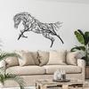 Metal Wall Art Geometric Horse and Tree Decor, Home Office Decoration Entryway Bedroom Living Room Décor, Wall Hangings, Horse Sign, Farmhouse Décor