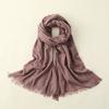 Solid Color Cotton Linen Scarf for Women Lady Literature Anti-sunburn Long Tassel Scarves Autumn Soft Gauze Wrap Shawls New