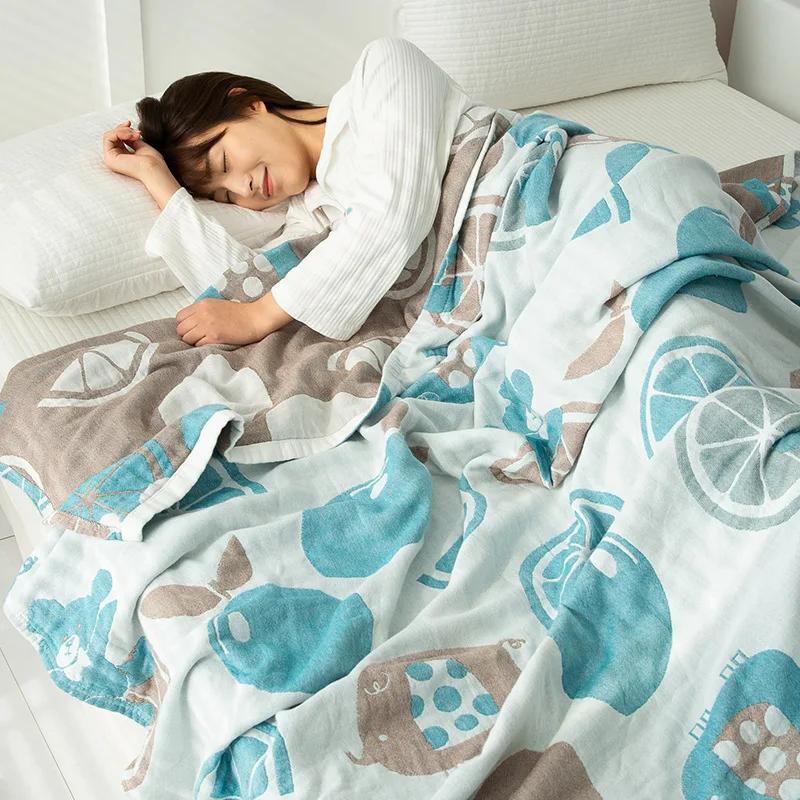 Новое двойное хлопковое одеяло для кроватей, марлевая простыня для дивана, одно крутое одеяло, мягкое дышащее удобное покрывало на кровать