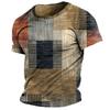 Vintage Plaid Print Men's T-shirt Summer Casual Sweatshirt O-Neck Oversized Jersey Short Sleeve Cheap Tees Daily Mens Clothing