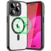 Case - BOOLING - for iPhone 15 Pro - Tempered Glass Camera Protection - Shockproof - Transparent Black