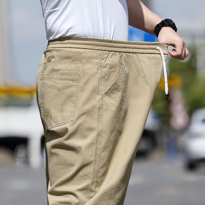 Осенне-зимняя мужская одежда, брюки большого размера, плотные эластичные хлопковые свободные брюки-карго