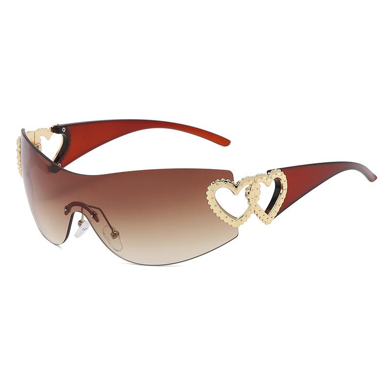Frameless one pair of love sunglasses female concave shape Ins Internet celebrity sunglasses UV protection S