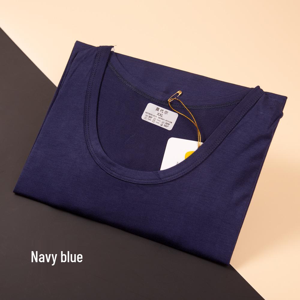 Мужской термокомплект из модала и хлопка с длинным рукавом - Легкий базовый слой с круглым вырезом для осени и зимы