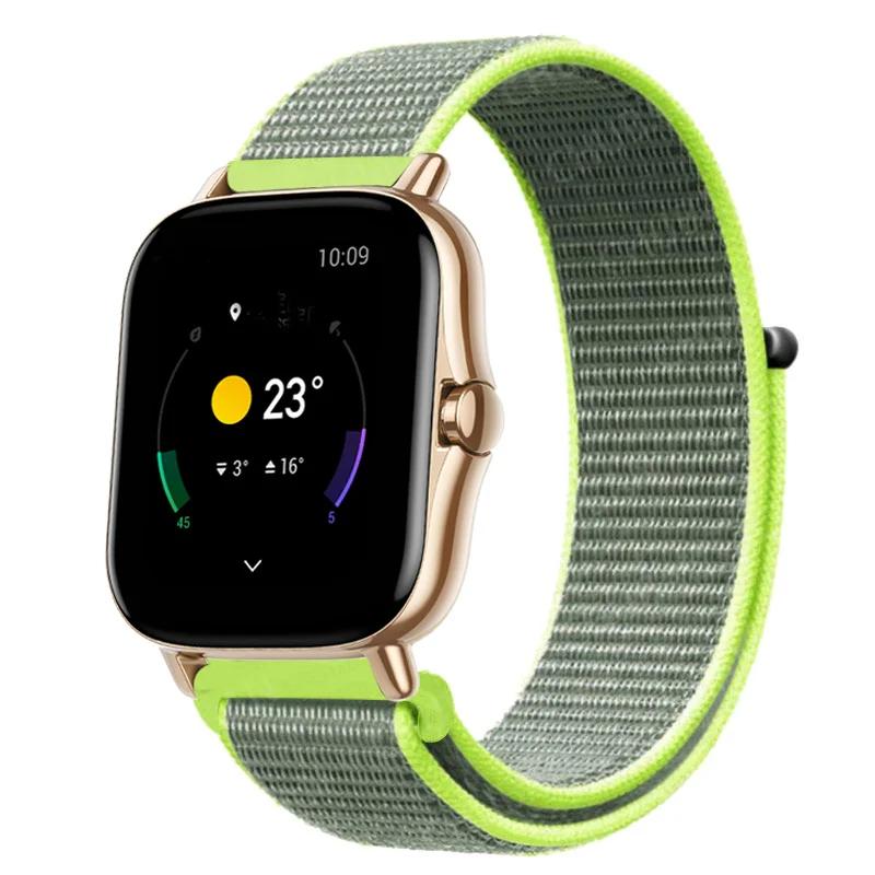 20mm/22mm Nylon Loop Watch Band For Amazfit GTS/4/2/2e/3/GTS2 Mini/GTR 4/3 pro/GTR2/2e/stratos 2/3 Bracelet Amazfit Bip-u Strap