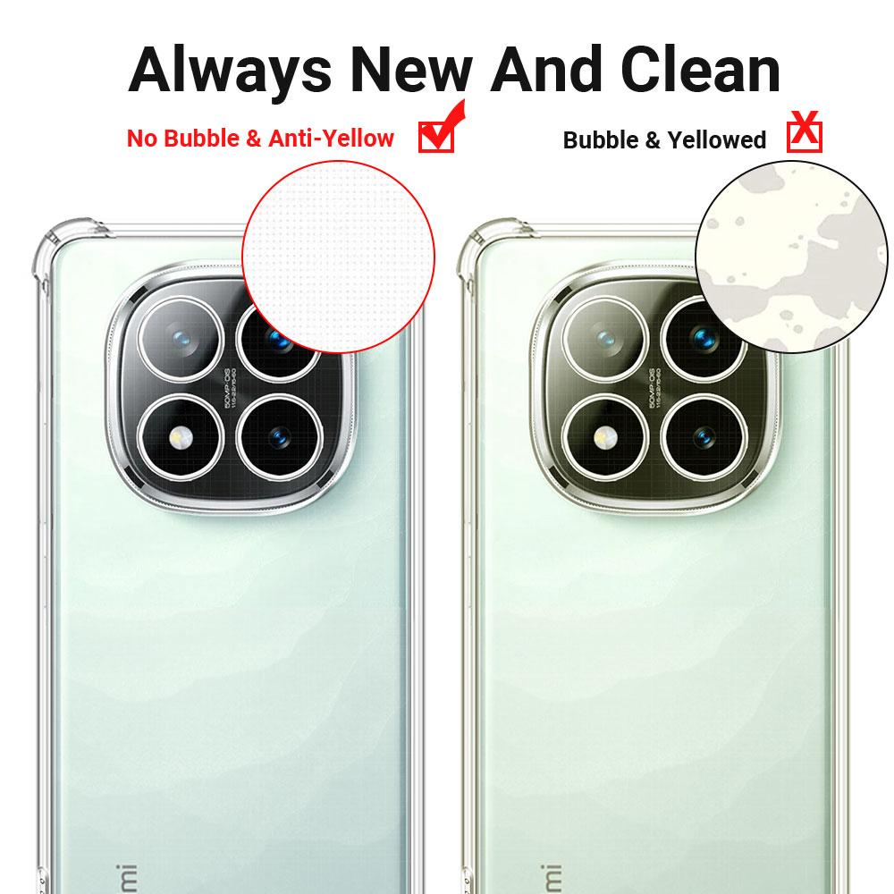 Для Redmi Note 14 Pro 5G чехол прозрачный противоударный подушка безопасности TPU силиконовый мягкий чехол для телефона для Redmi Note 14 Pro Plus бампер чехол Shell