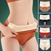 Women Underpants Thickened Plush Warm Waist Uterus Protection High Waist Tummy Control Elastic Soft Solid Color Anti-septic Lady Panties Briefs