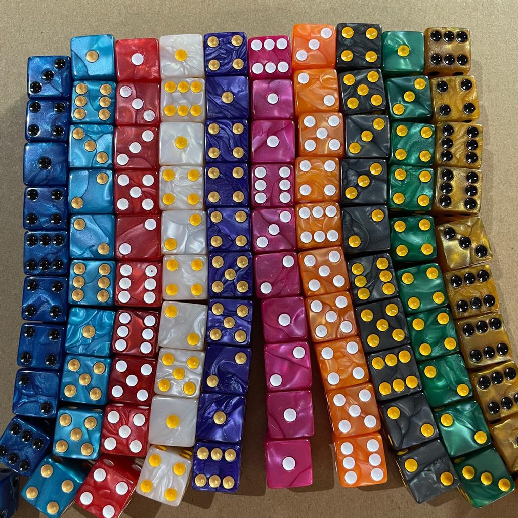 Набор акриловых 16-мм кубиков Разноцветные шестигранные кубики Кубики с точками Игровые Квадратные блоки Обучающая игрушка для обучения математике для детей