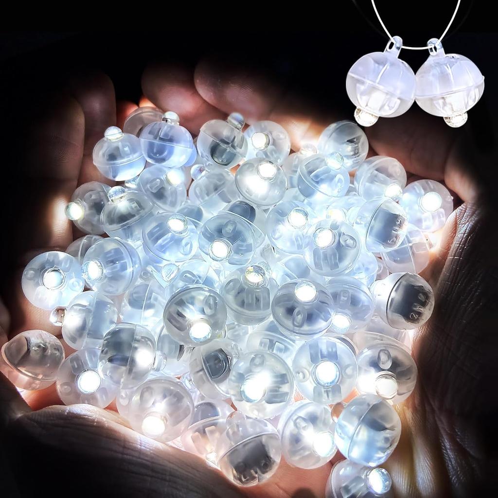 100 шт. Шариковые фонарики с длительным временем работы, мини-шариковые фонарики для бумажных фонариков, воздушных шаров, вечеринок, свадеб, дней рождений и фестивалей, рождественские декоративные огни