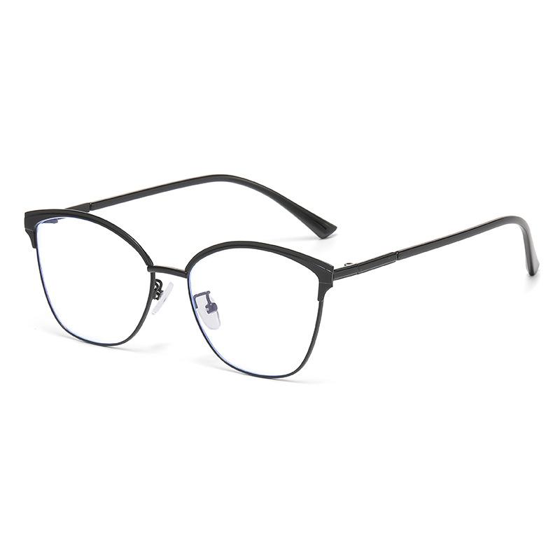 Fashion Metal-Frame Plain Glasses Women'S Ins Style High-Definition Blue-Light-Blocking Glasses Men'S Goggles Eye Protection