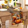 Pumpkin Squirrel Fall Table Runner 72 Inch Seasonal Autumn Thanksgiving Kitchen Dining Room Table Decorations for Home Party Decor