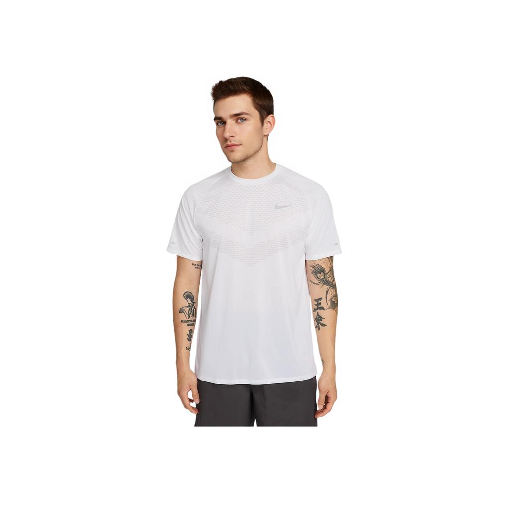 Nike Мужская футболка с коротким рукавом Dri-FIT ADV, дышащая, спортивная, с круглым вырезом, топы, белая HV5204100