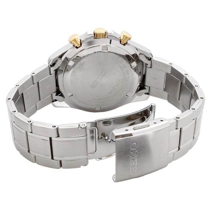 Мужские кварцевые часы Seiko с хронографом SBTR015 Черные и золотые