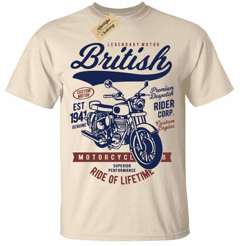 Байкерская футболка унисекс с британским мотоциклом Biker Custom Rider UK