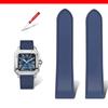 23 мм 25 м Для Cartier santos100 Santos силиконовый каучуковый ремешок для часов santos 100 Металлическая пряжка ремешок для часов мужской Черный синий мягкий браслет