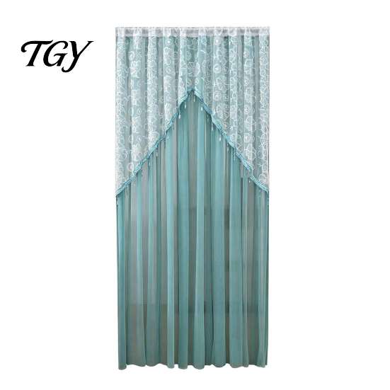 Double Layer Door Curtain Sheer Floral with Beads, Lace Embroidered Gauze Room Divider Divider, Rod Pocket Doorway for Bedroom Living Closet