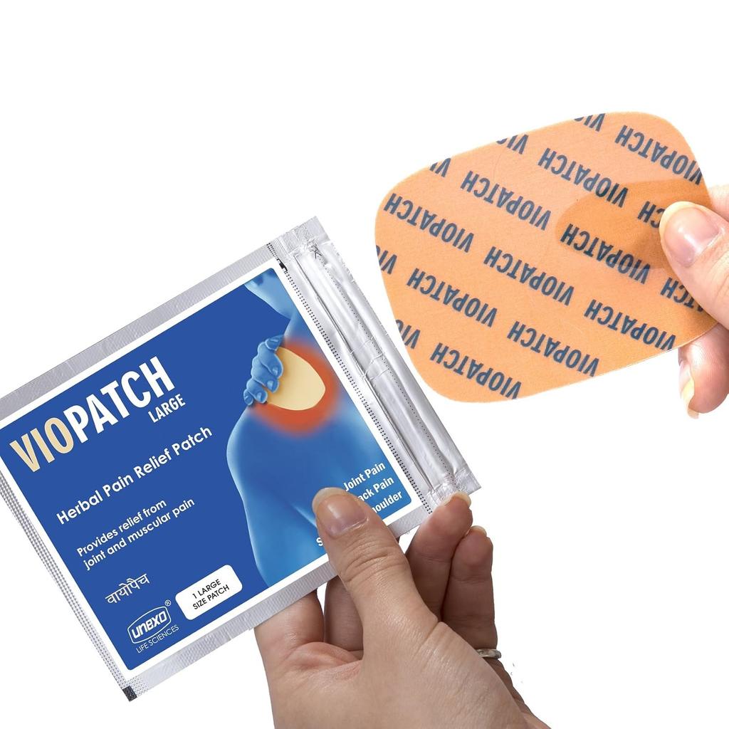Пластыри для снятия боли и скованности в мышцах (5 шт), Herbal Pain Relief Patch from Muscle Pain and Stiffness (Large, 5 pcs),  Viopatch