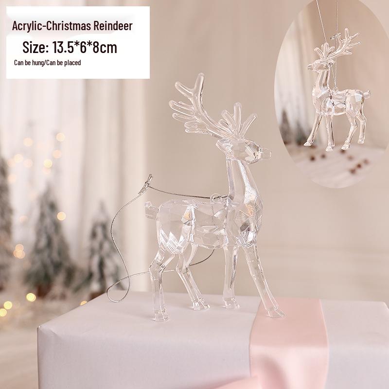 Снежинка Новогодняя елочная игрушка: Акриловая сосулька для праздничного украшения или свадебной инсталляции, прозрачно-белая