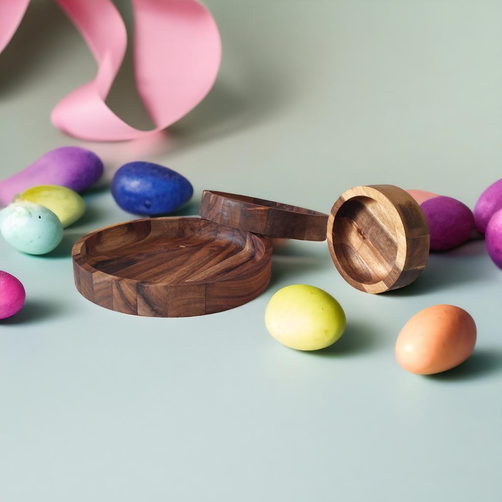 PLATE MADE OF ACACIA WOOD FOR SERVING TRAY 16 x 3 cm