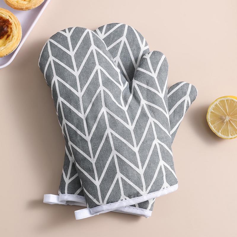 Thick Cotton Heat-Resistant Kitchen Oven Gloves