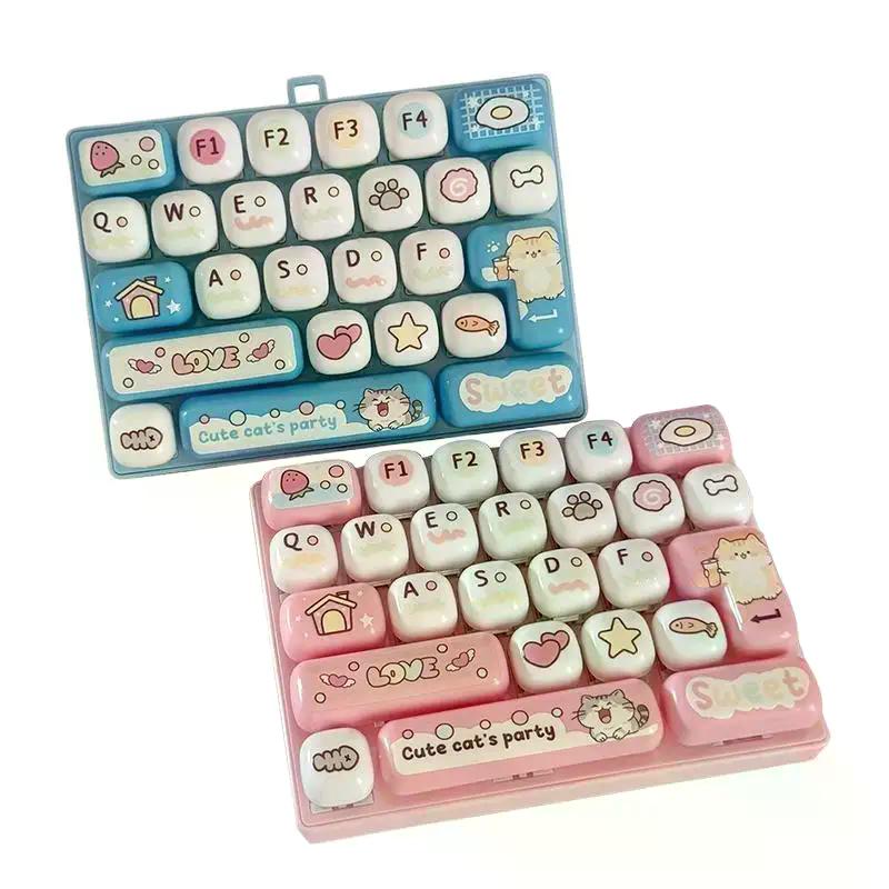 New 1Pcs Healing Stress Relief Keyboard Cute 26-Key Mechanical Creative Fidget Toy For Office Desk Decoration
