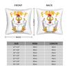 Merry FCawF Chicken Square Pillow Case Xmas Lights Rooster Cushion Cover Zippered Decorative Throw Pillow Case Cover for Bed