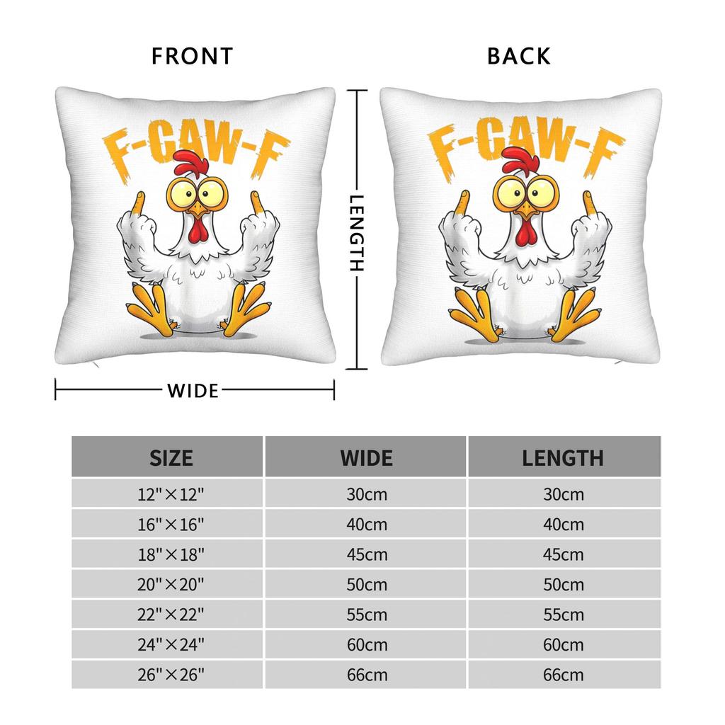 Merry FCawF Chicken Square Pillow Case Xmas Lights Rooster Cushion Cover Zippered Decorative Throw Pillow Case Cover for Bed