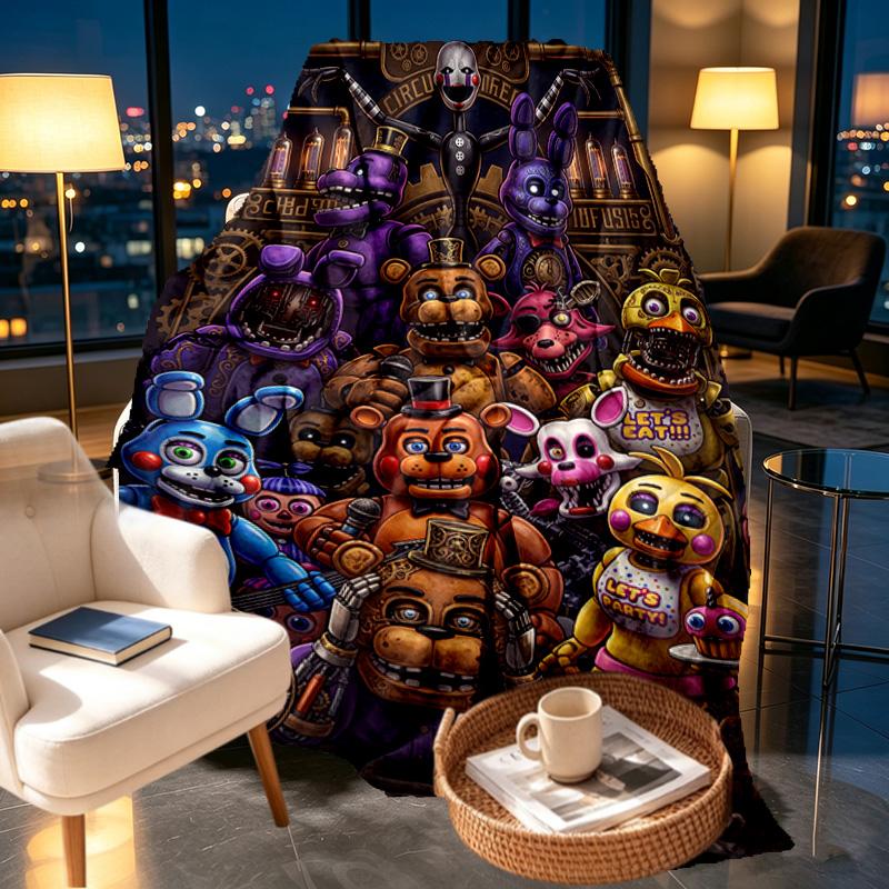 Five Nights at Freddy's Print Blanket - Soft & Comfortable, for Bedroom, Travel, Sofa, Home Decoration - Birthday Christmas Gift for Friend