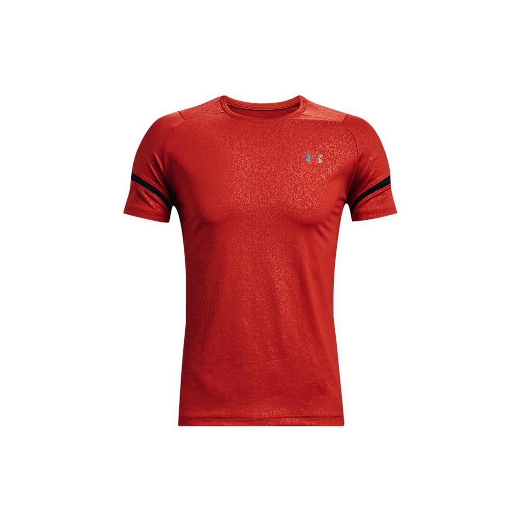 Under Armour Футболка мужская тренировочная с коротким рукавом и принтом логотипа Rush Color Block, оранжевая 1366064-839