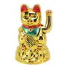 Lucky Cat Ornament Hand Waving Plastic Electric Cat Sculpture for Home Decoration Gift Giving 6in