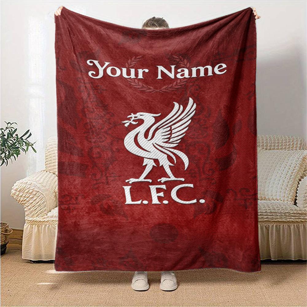 Liverpool Personalized Name Blanket Lightweight Customizable Blanket Durable Comfort Versatile for Picnics Sofa Couch Bedding Four Seasons Multipurpos