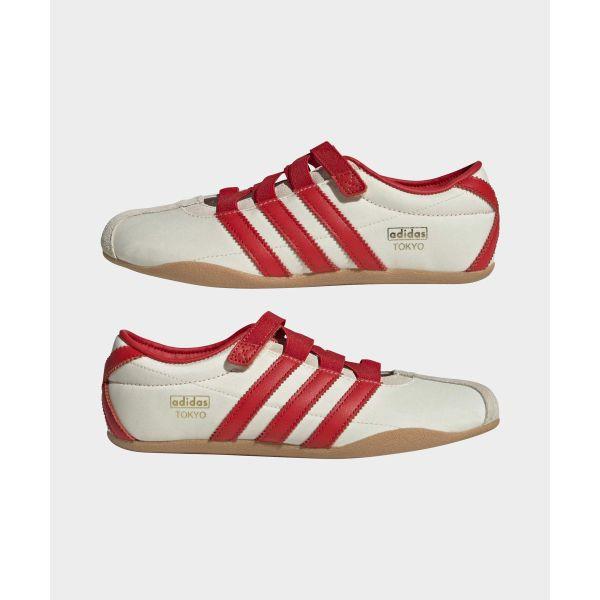 adidas Токио Мэри Джейн Кремовый Белый Красный Золотой Металлик Женские Кроссовки IH3999