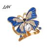 Rhinestone Scarf Ring Enamel Butterfly Ring, Sparkling Slide Shape Clip Retro Elegant Wrap Holder for Women Neckerchiefs Scarves Shirts Vintage Style