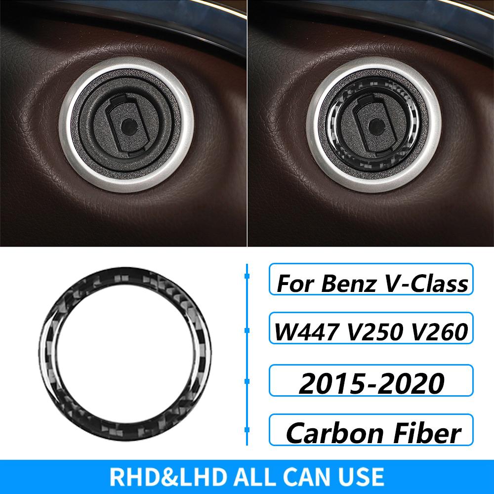 For Mercedes-Benz V-Class W447 V250 V260 2015-2020 Carbon Fiber Multimedia Door Window Lift Trim Set Car Accessories Sticker