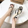 Fashion 2024 Summer Leopard Print New Hot-selling Square Toe Women's Flip Flops Stiletto Heel Slippers