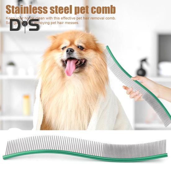 Расческа для вычесывания шерсти домашних животных, изогнутая расческа из нержавеющей стали для ухода за собаками, щетка для удаления шерсти домашних животных для длинношерстных собак и кошек