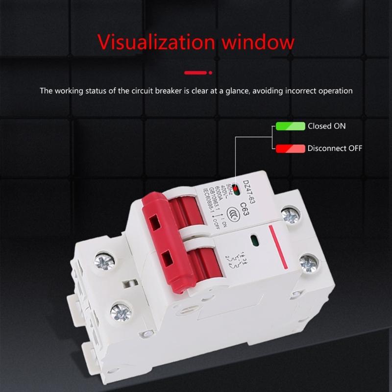 2P Direct Current 1000V DIN Rail Mount Electrical Device with 6kA Capacity Short Circuit Defense for Home Safety