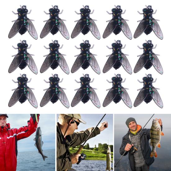15 шт. Бионические приманки для нахлыстовой рыбалки, Реалистичные, Мини-размера, Портативные мушки, Набор рыболовных приманок, Свимбейты для морской и пресноводной рыбалки