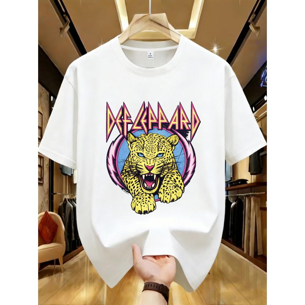 Def Leppard Adrenalize Леопардовая Мужская Футболка с Коротким Рукавом Y2k Оверсайз Популярная Уличная Одежда Винтажные Топы