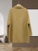 Женское шерстяное пальто средней длины двубортное - Коллекция Осень/Зима 2025, воротник пиджачного типа, стиль для работы