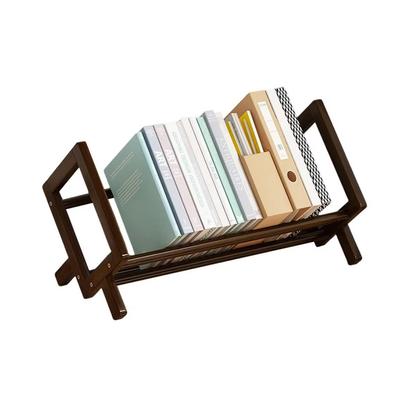 Полка для книг из дерева без заусенцев Быстрая сборка Экономия места Настольная книжная полка Прочная конструкция Бамбуковый держатель для виниловых пластинок