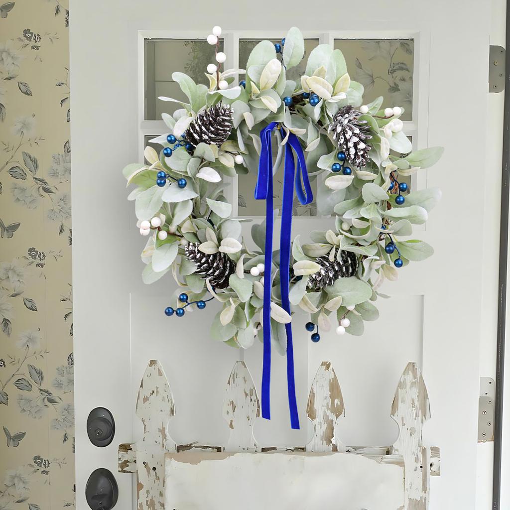 Grass Simulation Wreath Window Decoration Wall Hanging, Simulation Plant Berry Vine Ring Pendant