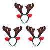 Christmas Rudolph Hair Ornament with Large Horns, Type C, 3 Pieces