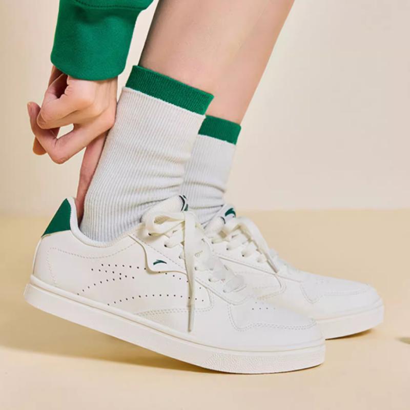 Women's Sneakers Anta Basic Slip Resistant Abrasion Resistant Low top Skateboard Shoes Women's White Green