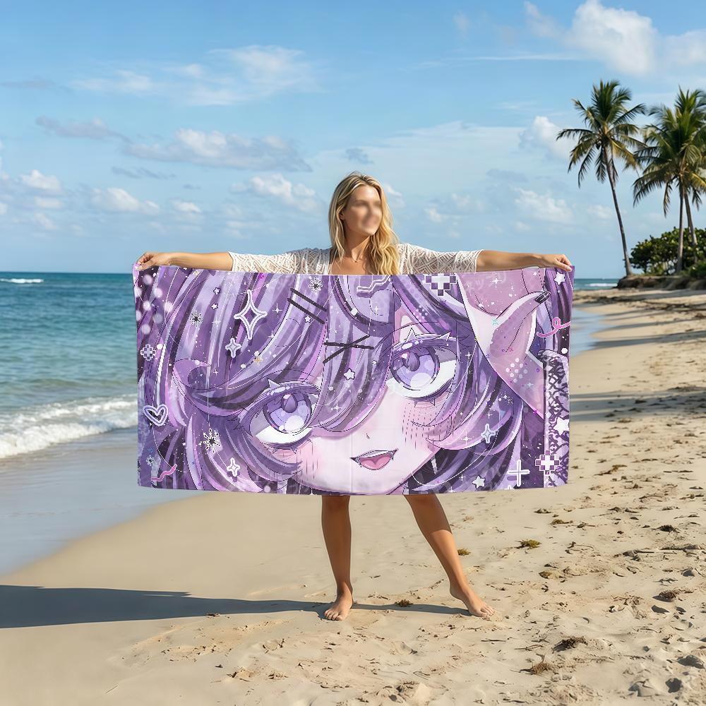 Anime Cute Girl Towel Soft Pool Gift For Travel Gym Shower Camping Quick Dry Sports Beach Towel
