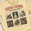 Vintage Clothing Tee, Retro Style Apparel with Antique Fashion Illustrations