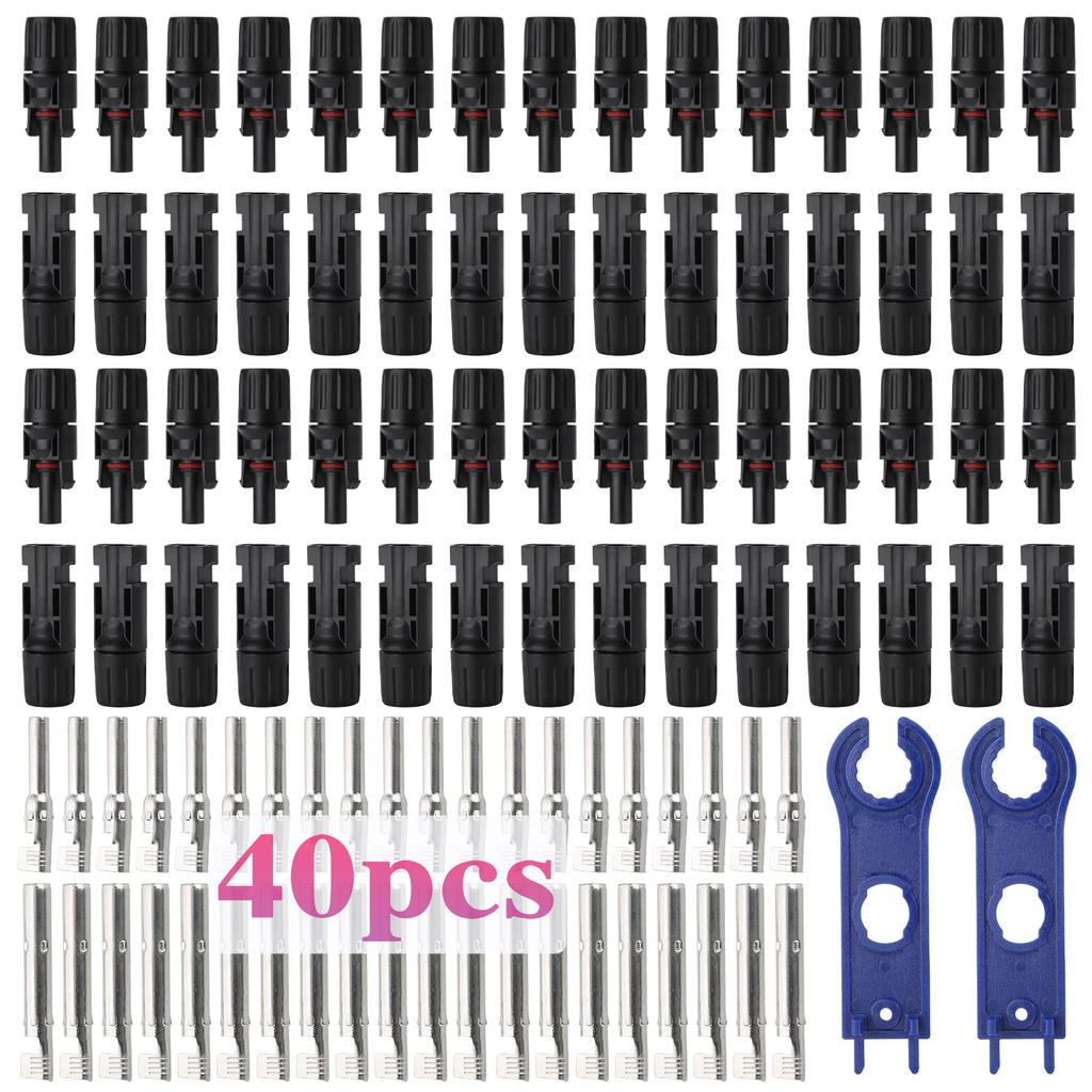 200/100/40/20/10 Pcs DC Solar Connector 1000V30A Panel Stecker IP67 Waterproof Connectors Kit for PV/MC Cable 2.5/4/6mm